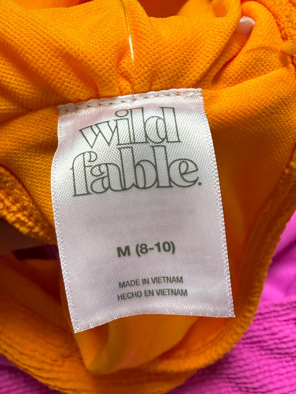 wild fable Orange Bikini Top & Pink High-Rise Bottom connected at side M - Picture 4 of 8
